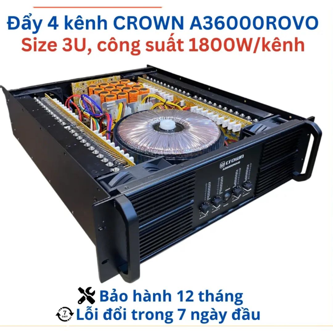 Cục đẩy 4 kênh Crown A36000ROVO 96 sò