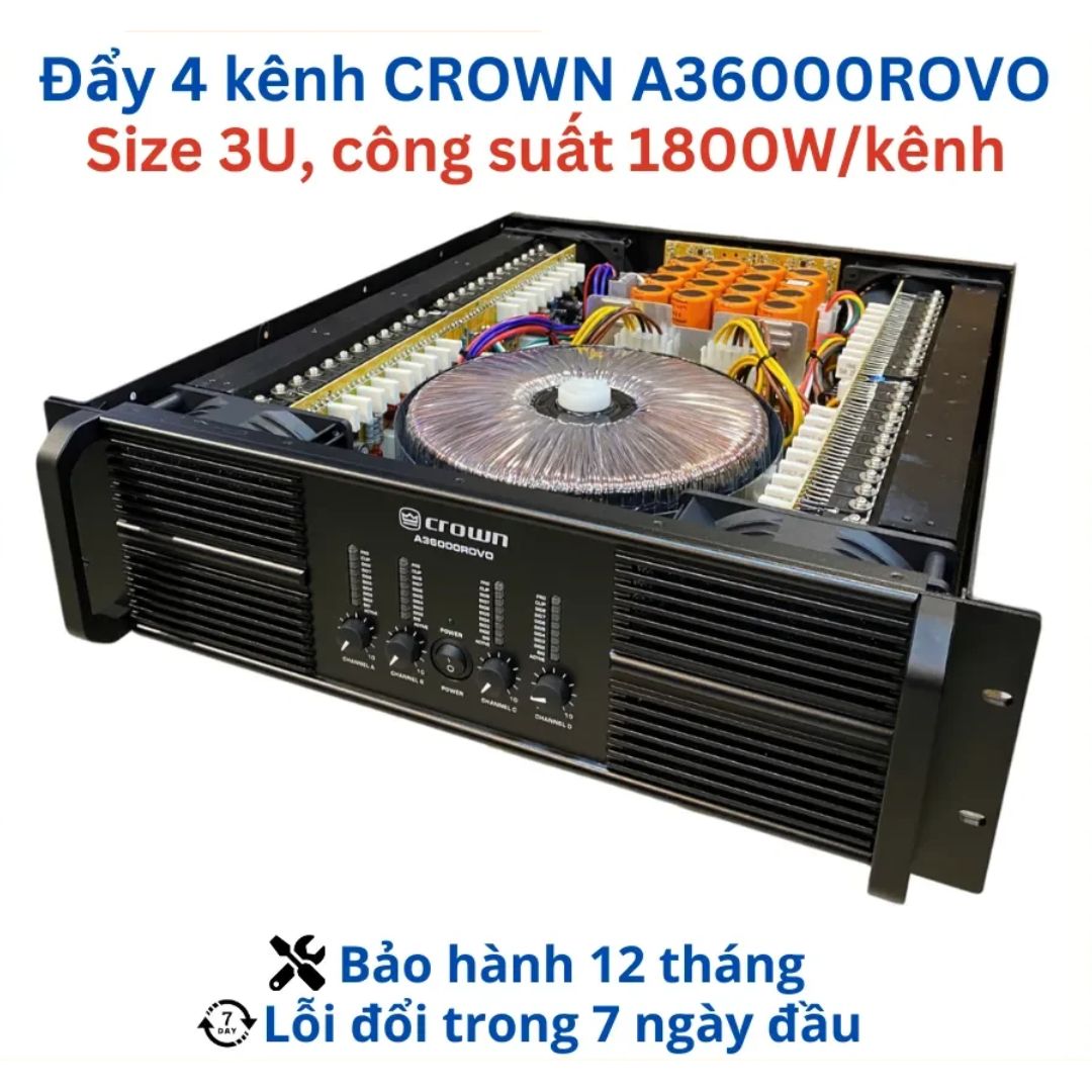 Cục đẩy 4 kênh Crown A36000ROVO 96 sò