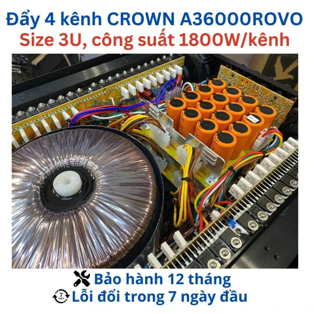 Cục đẩy 4 kênh Crown A36000ROVO 96 sò